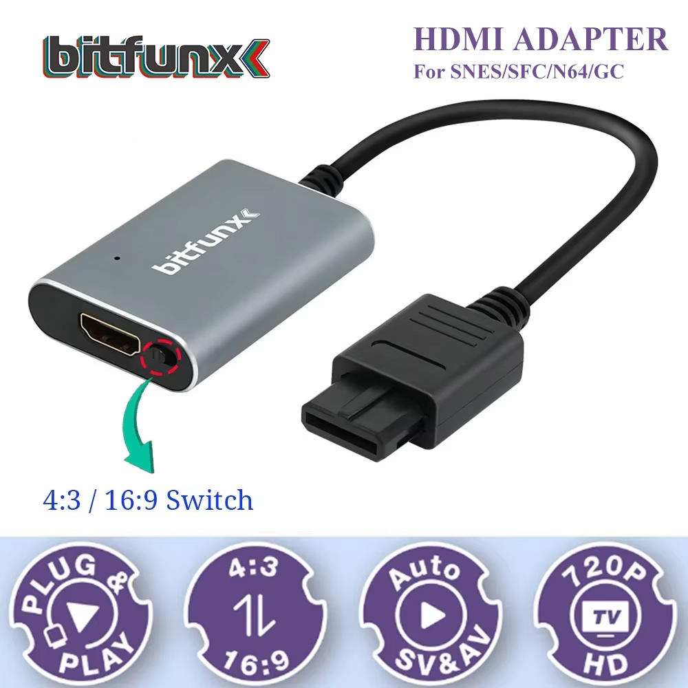 Bitfunx 720P Svideo / AV To HD - Gaming Console Retro Handheld review and price
