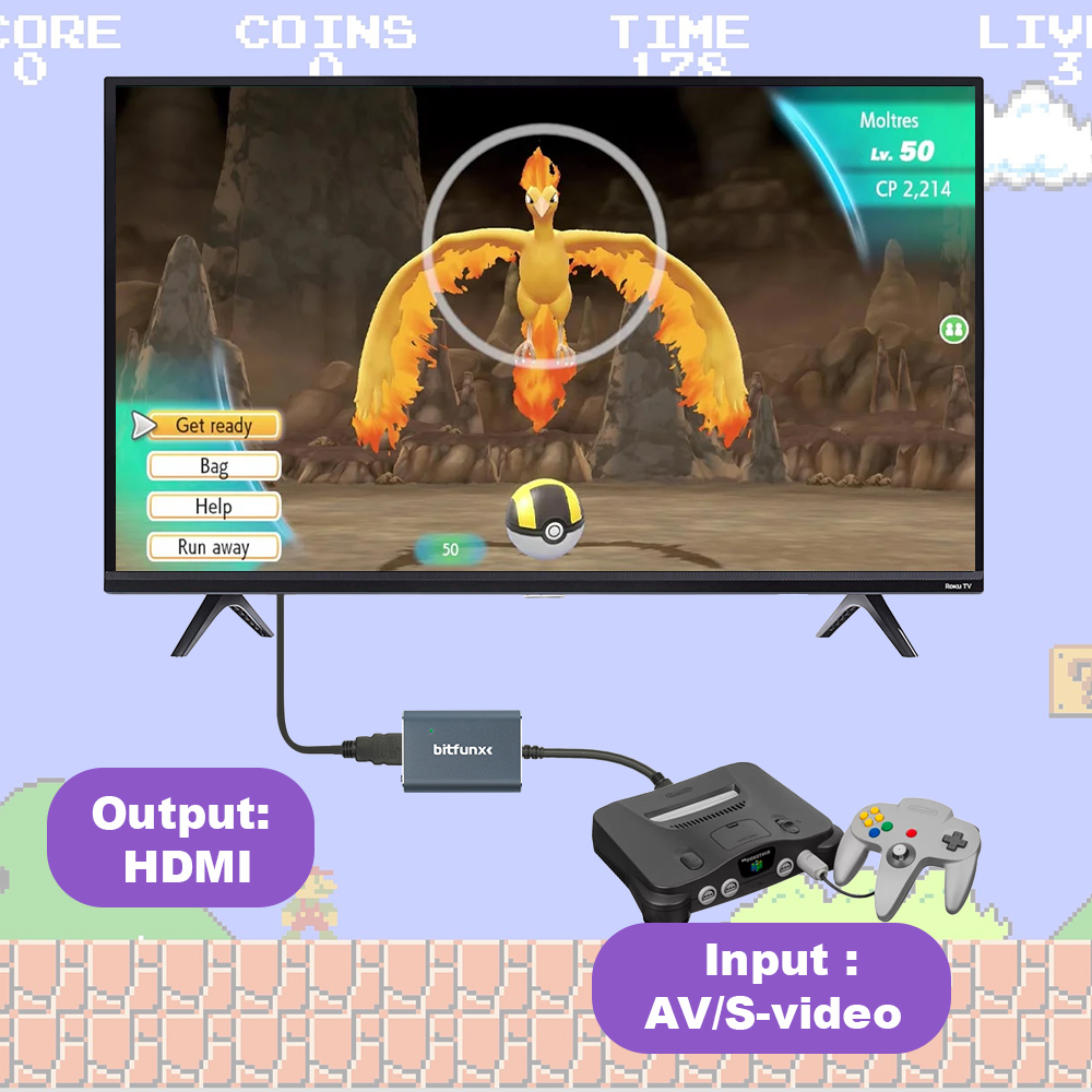 Bitfunx 720P Svideo / AV To HD - Gaming Console Retro Handheld review and price