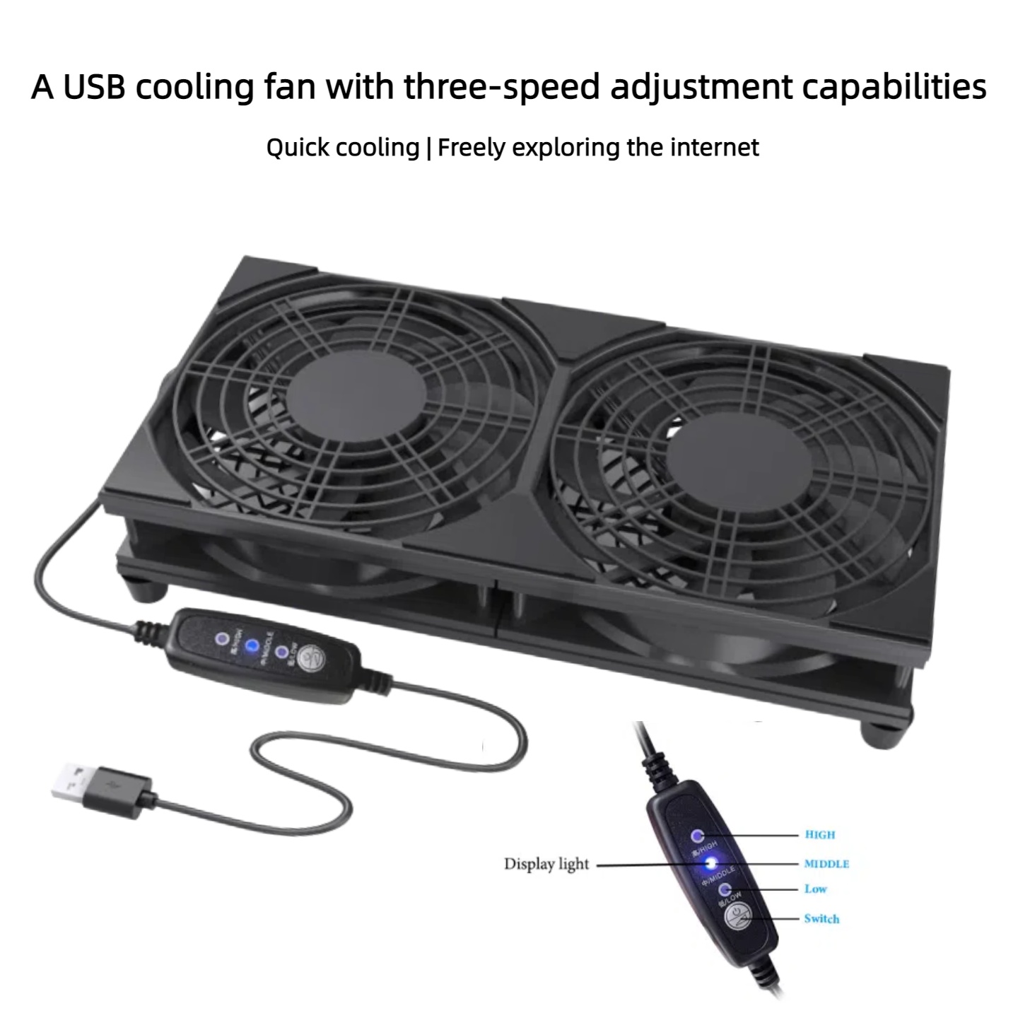 Dual USB Cooling Fan with 3-Sp - Gaming Console Pc review and price