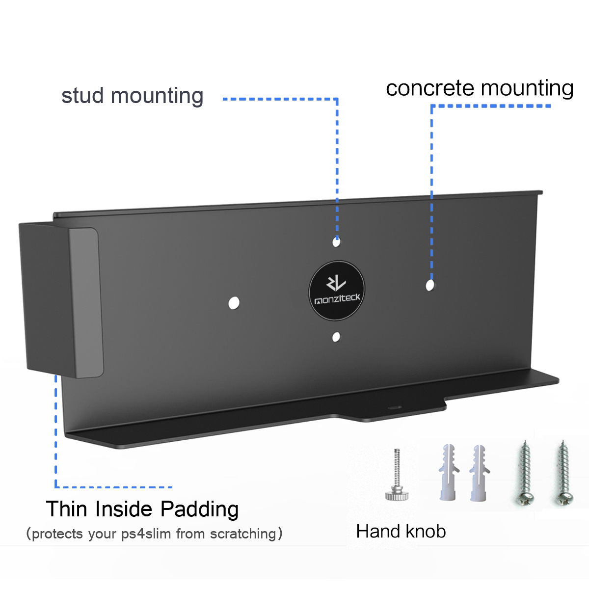 Monzlteck Wall Mount For PS4 S - Gaming Console Stand review and price