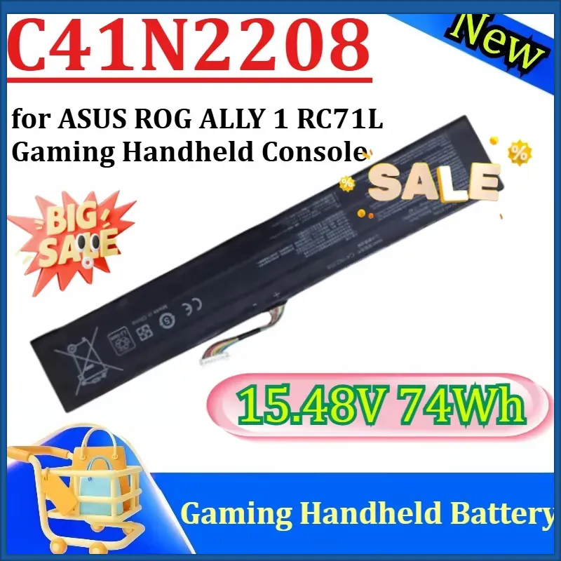 New C41N2208 15.48V 74Wh High  - Gaming Console Rog review and price